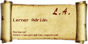 Lerner Adrián névjegykártya